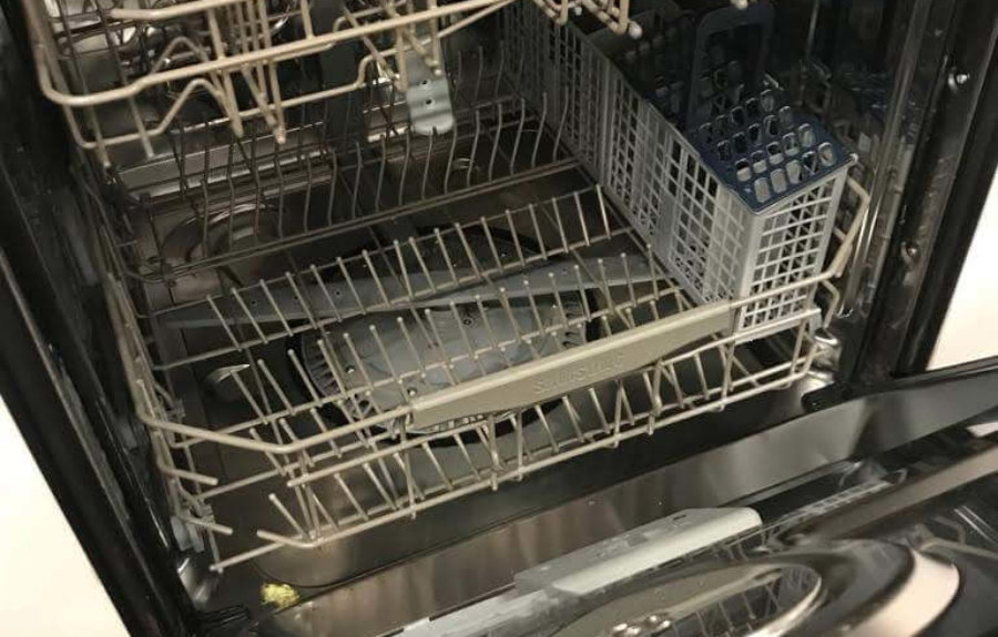 Broken dishwasher machine parts