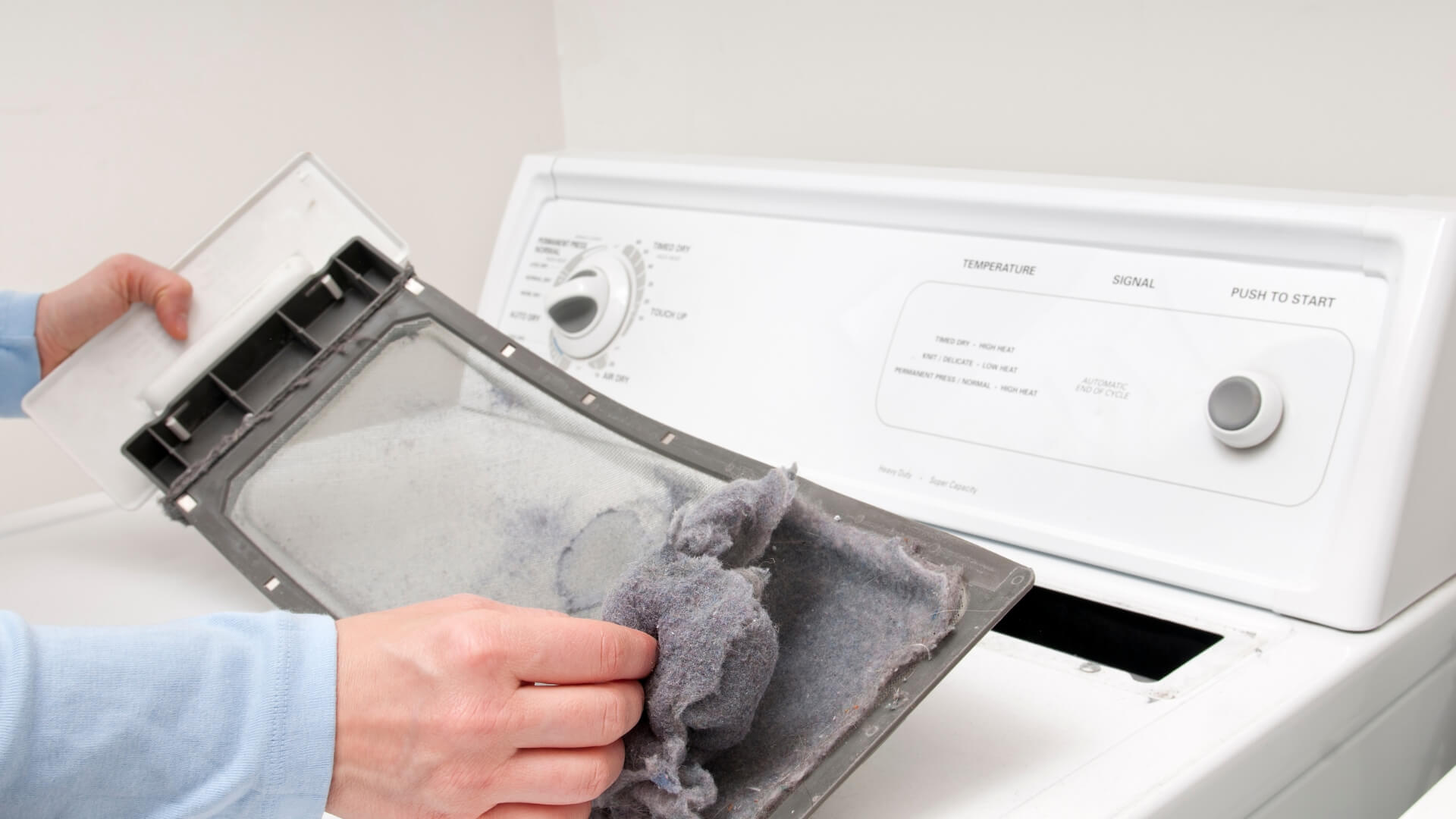 check the lint trap for any back up of lint in the dryer