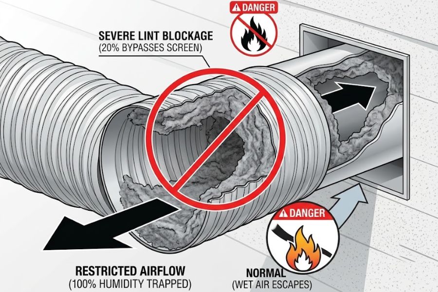 dryer restricted airflow hydro bill impact matrix