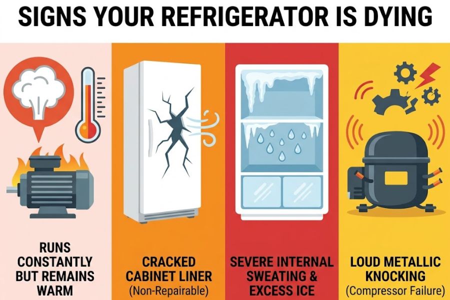 four critical signs your refrigerator is dying infographic