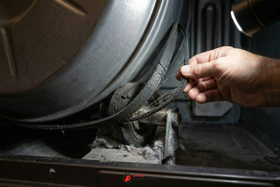 fraying electrolux dryer drive belt ready to snap