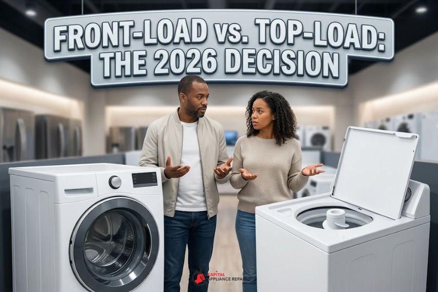 front load vs top load washer debate showroom