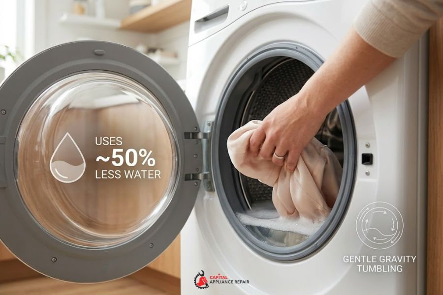 front load washer water efficiency fabric care