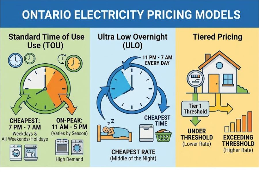 ontario time of use electricity rates infographic