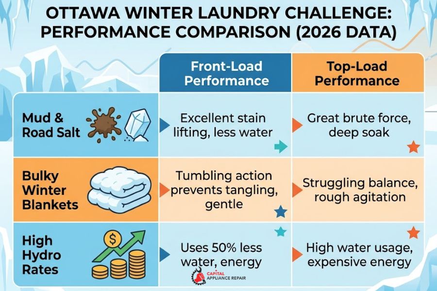 ottawa winter laundry front load vs top load performance chart