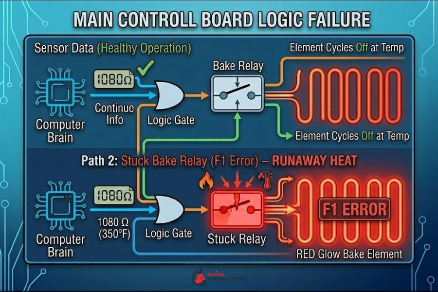 oven control board stuck relay failure oven control board stuck relay failure