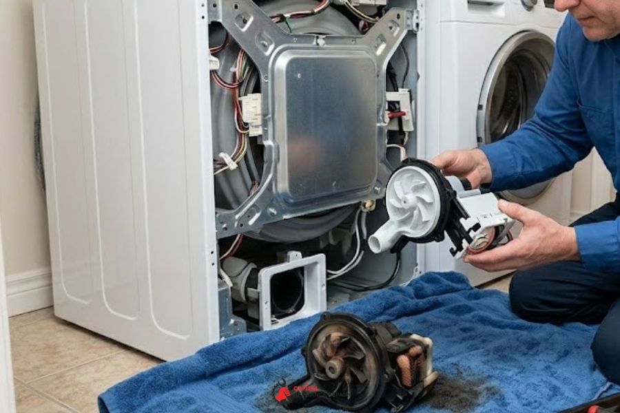 professional washing machine drain pump replacement