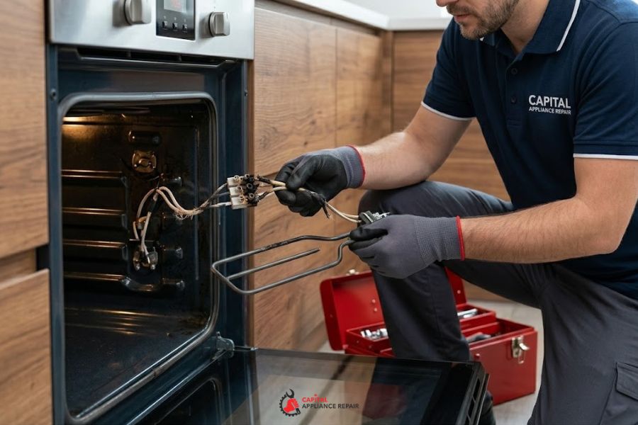 repairing electrical sparks unsafe oven