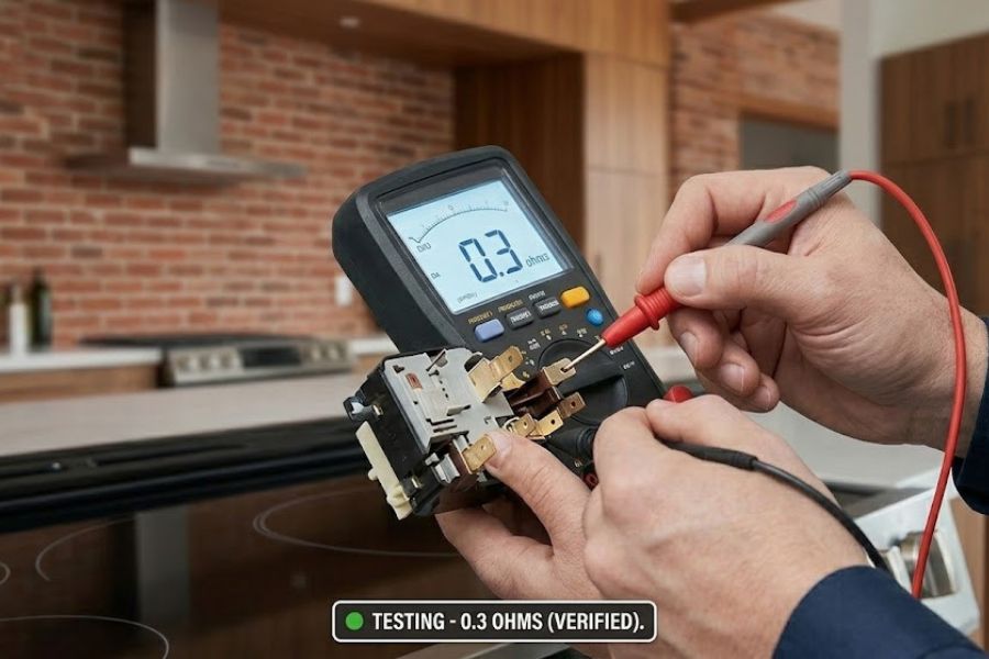 testing stovetop infinite switch multimeter